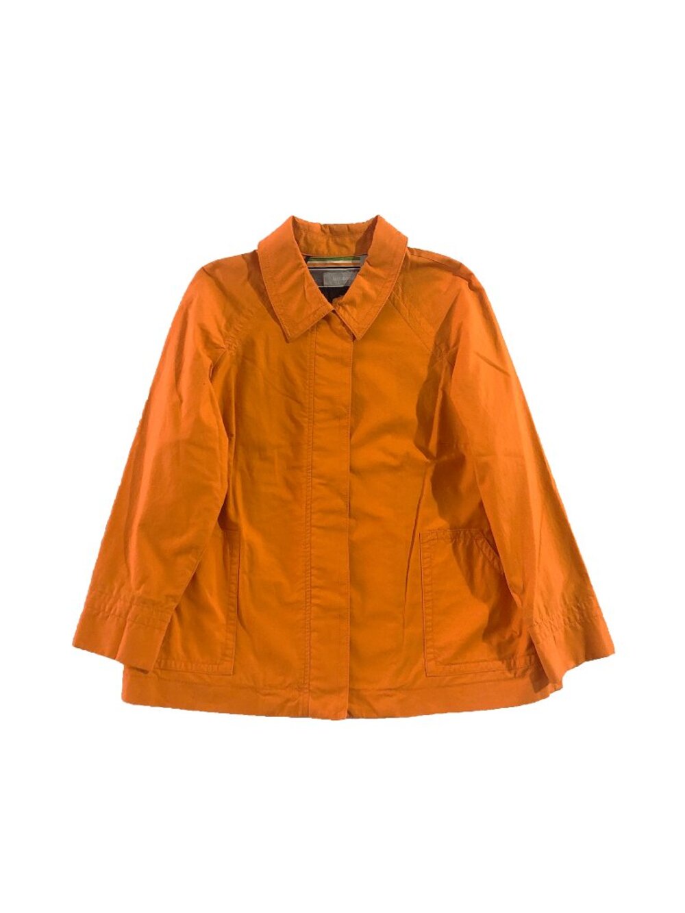Vtg Liz Claiborne Jacket Womens Size 1P Orange Fully Lined Trench Rain Coat